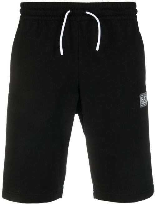 Ea7 Emporio Armani logo-patch cotton shorts
