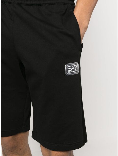Ea7 Emporio Armani logo-patch cotton shorts