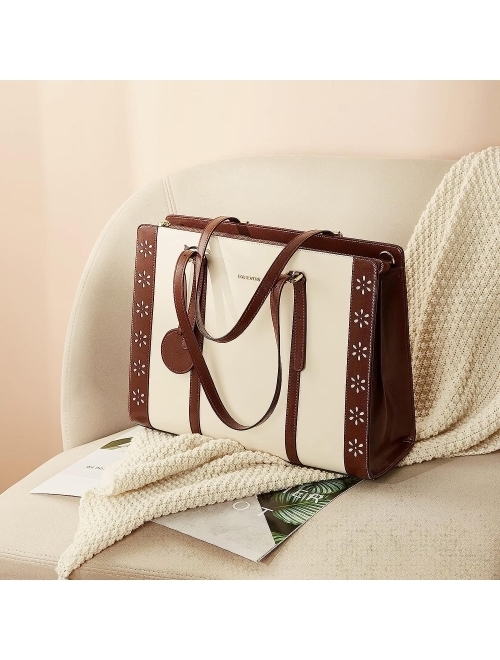 BOSTANTEN Laptop Bag for Women 15.6 inch Computer Leather Briefcase Vintage Work Tote Handbag
