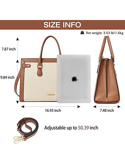 BOSTANTEN Laptop Bag for Women 15.6 inch Leather Briefcase Computer Handbag Stylish Work Tote