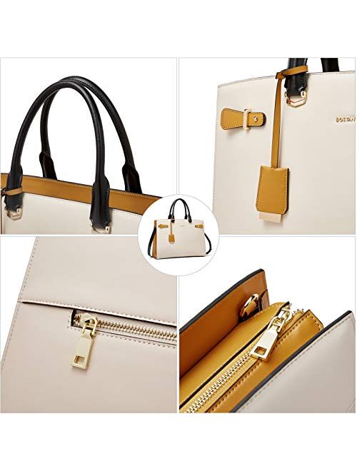 BOSTANTEN Briefcase for Women 15.6 Inch Genuine Leather Laptop Briefcase Shoulder Work Tote Bag Purse