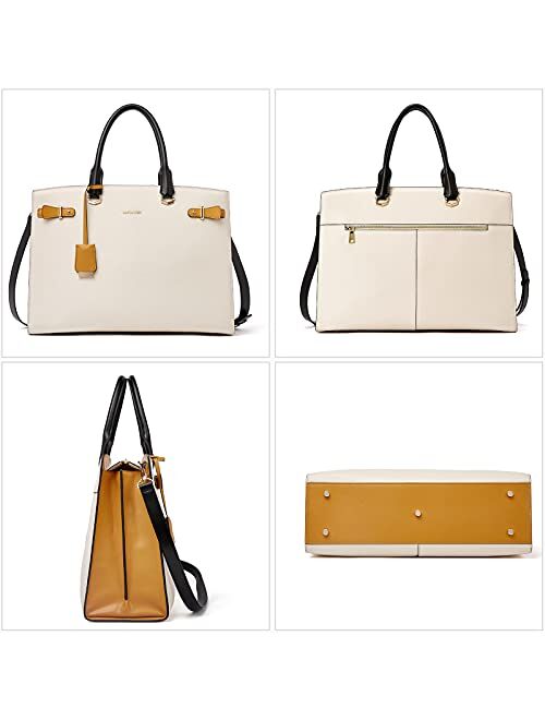 BOSTANTEN Briefcase for Women 15.6 Inch Genuine Leather Laptop Briefcase Shoulder Work Tote Bag Purse