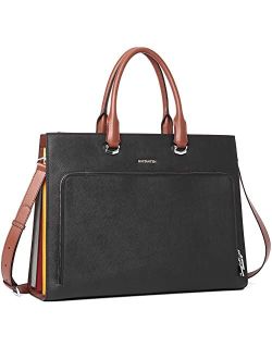 Leather Briefcase for Women 15.6 inch Laptop Bag Slim Business Shoulder Handbag Work Purse
