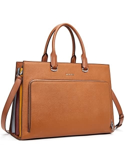 Leather Briefcase for Women 15.6 inch Laptop Bag Slim Business Shoulder Handbag Work Purse