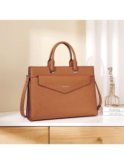 Briefcase for Women Laptop Tote 15.6 Inch Genuine Leather Handbag Work Bag