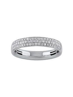 LOVE CLOUD 10k White Gold 1/3 Carat T.W. Pave Diamond Wedding Band