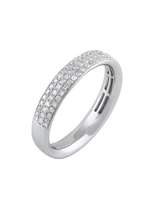 LOVE CLOUD 10k White Gold 1/3 Carat T.W. Pave Diamond Wedding Band