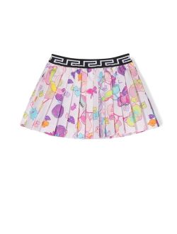 Kids graphic-print pleated skirt
