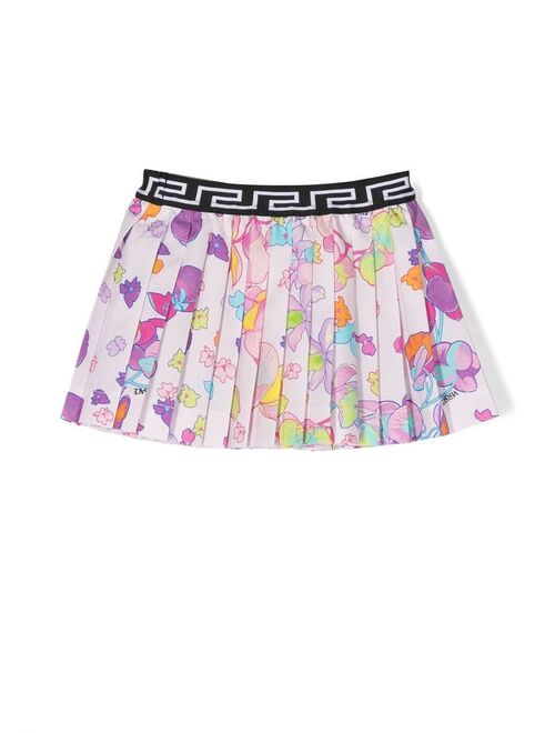 Versace Kids graphic-print pleated skirt