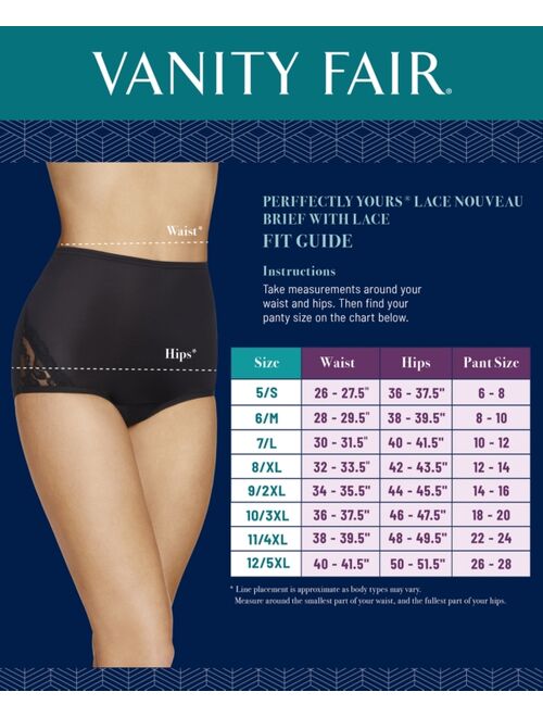 VANITY FAIR Women's 3-Pk. Lace Nouveau Brief Underwear 13011