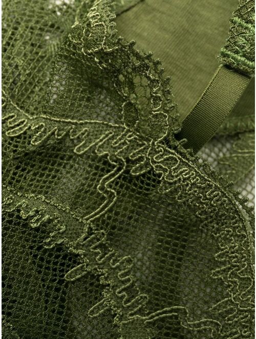 Kiki de Montparnasse mesh-detail lace-trim thong