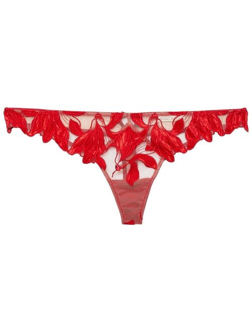 Fleur Du Mal Lily embroidered thong