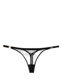 Agent Provocateur gold-tone sheer-lace thong