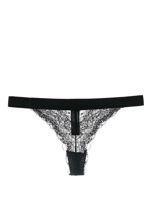Karl Lagerfeld lace-detail logo-waistband thong