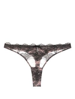 chain-embroidered lace thong