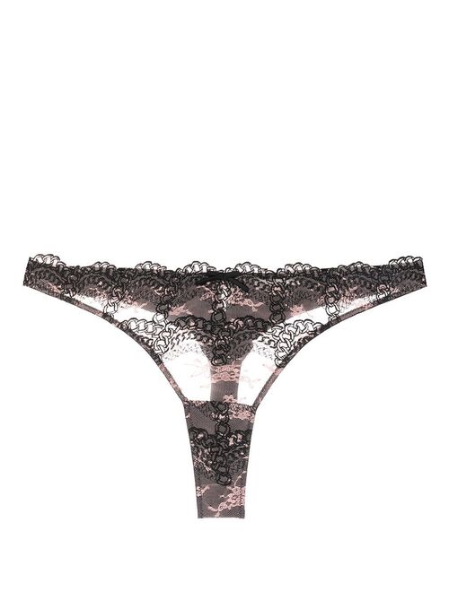 Fleur Du Mal chain-embroidered lace thong