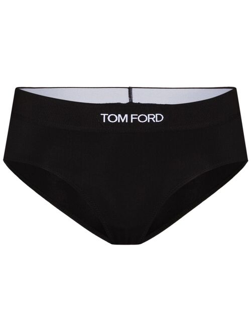 TOM FORD logo-waistband mid-rise briefs