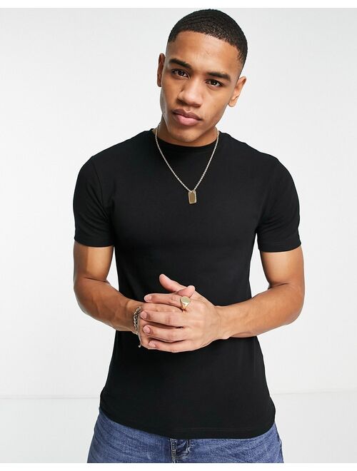 River Island muscle fit t-shirt in black