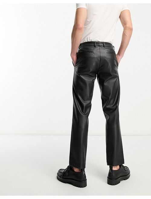 River Island PU suit pants in black