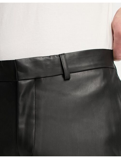 River Island PU suit pants in black