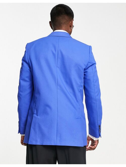 River Island unlined suit jacket in bright blue