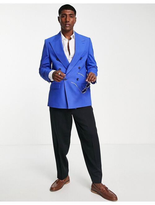 River Island unlined suit jacket in bright blue