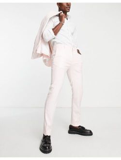 skinny suit pants in light pink