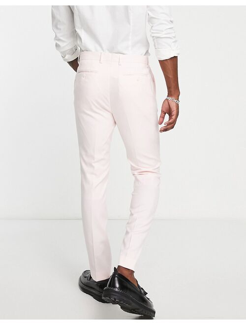 River Island skinny suit pants in light pink