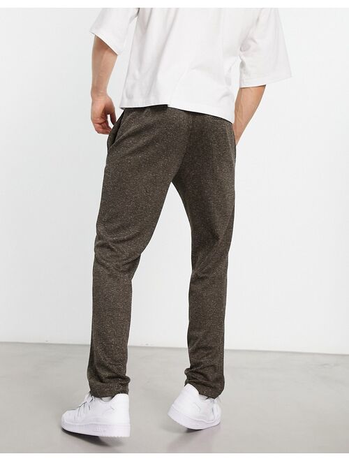 River Island heritage check pants in brown
