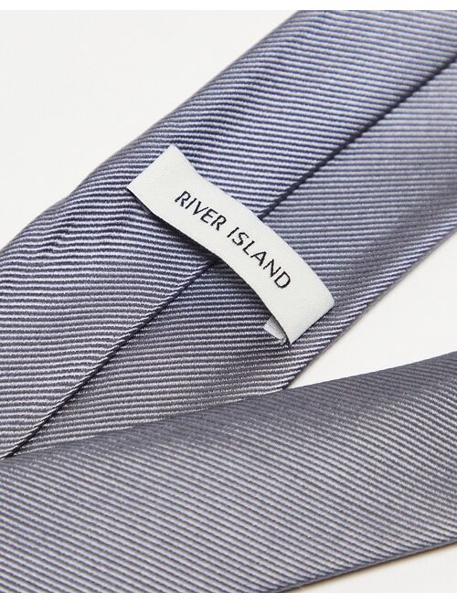 River Island twill tie in gray