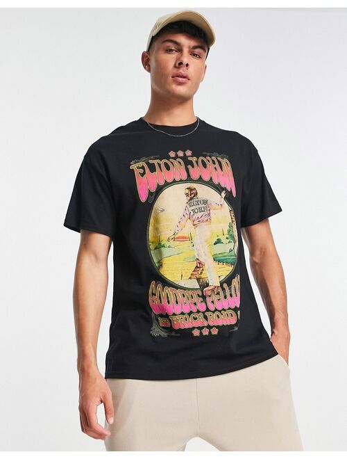 River Island Elton John t-shirt in BLACK
