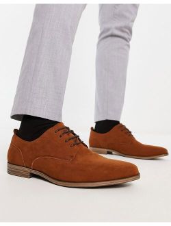 wide fit point derby shoes in brown