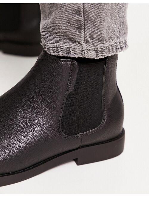 River Island chunky sole chelsea boots in black