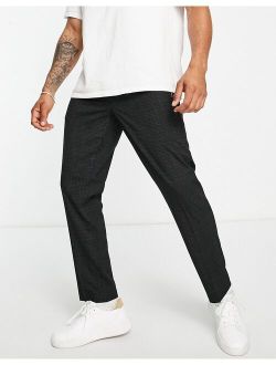 tapered sweatpants in gray check