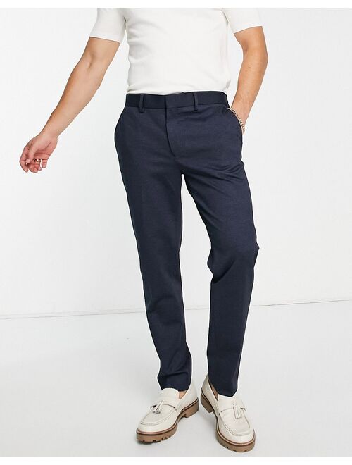 River Island textured jersey smart pants in navy - part of a set