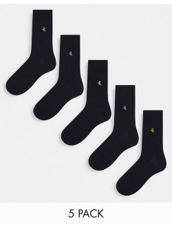 5-pack socks in black