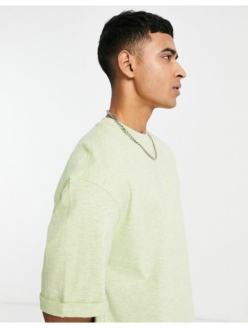 River Island overdyed heather t-shirt in yellow