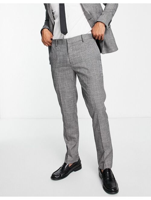 River Island skinny suit pants in hounds tooth