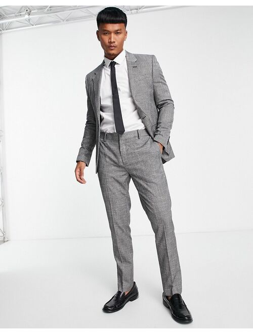 River Island skinny suit pants in hounds tooth