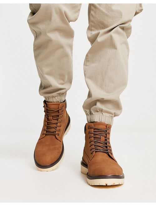 River Island chunky hiking boots in brown