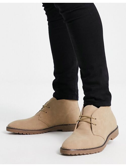 River Island desert boots in stone