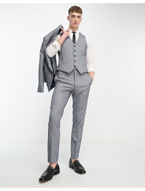 River Island skinny houndstooth suit pants in blue