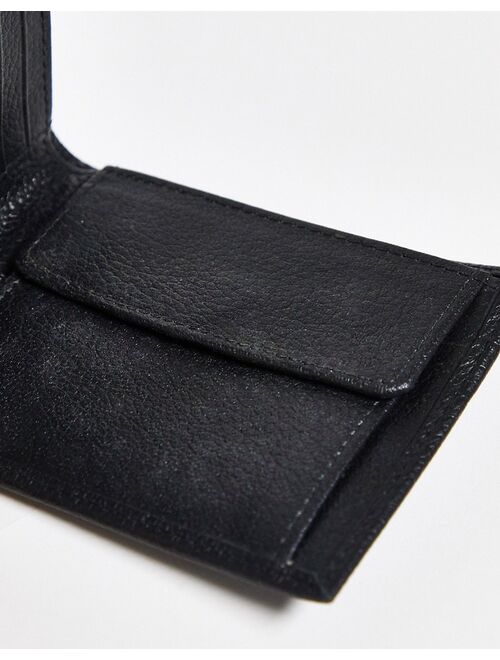 River Island pebbled bi-fold wallet in black