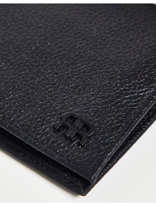 River Island pebbled bi-fold wallet in black
