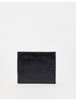 croc bifold wallet in black