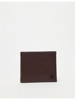pebbled bifold wallet in brown