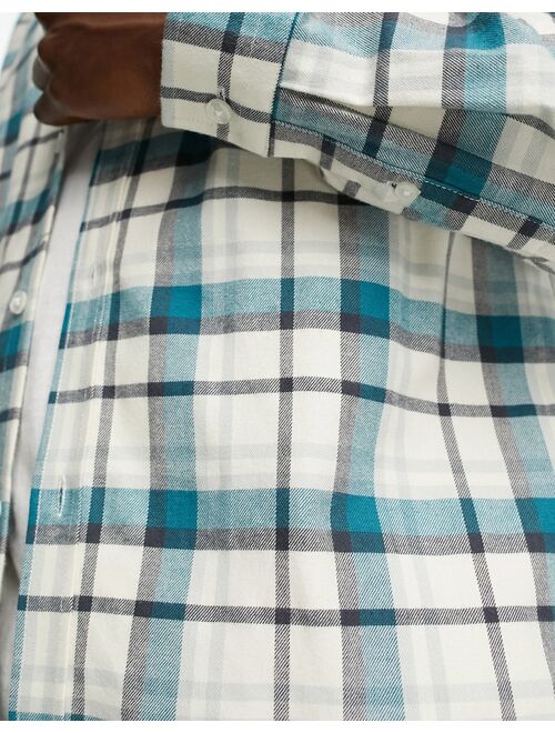 River Island long sleeve plaid shirt in ecru