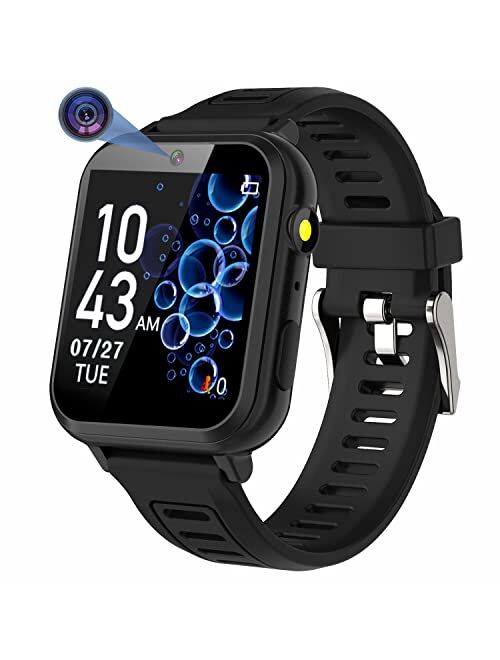 Sedzofan Smart Watch for Kids, Gift for Girls Age 6-12, 24 Puzzle Games HD Touchscreen Kids Watches with MP3 Music Video Pedometer Flashlight 12/24 hr Educational Toys fo
