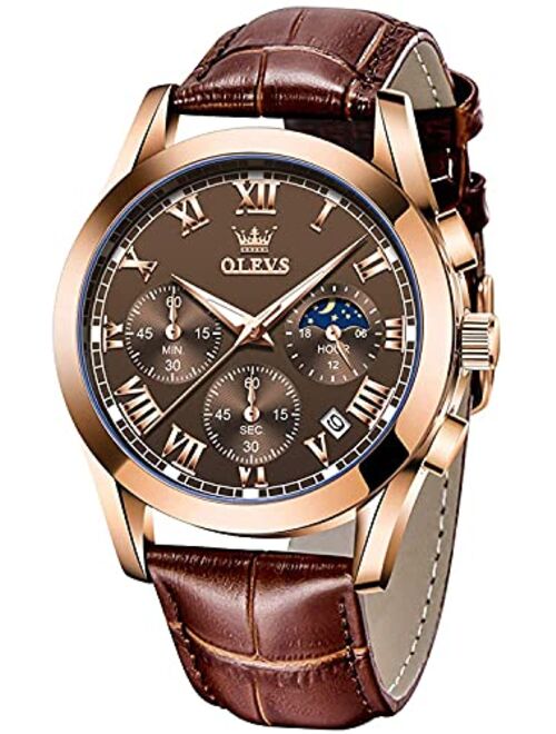 OLEVS Mens Watches Luxury Chronograph Waterproof Luminous Analog Quartz Classic Business Sports Watch Watch for Men
