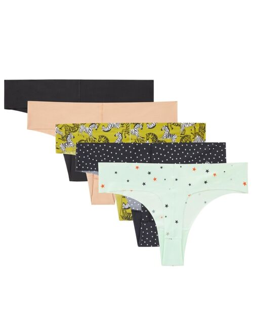 DKNY Women's Litewear Cut Anywear 5 Pack Thong Underwear, DK5026P5